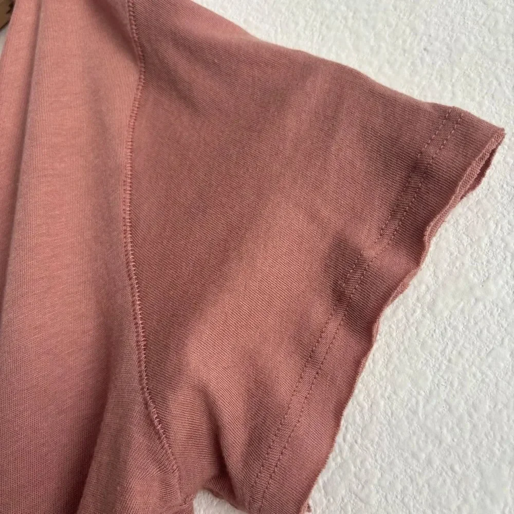 ALO Yoga Rosewater Playa Tee Mauve Short Sleeve Modal Supima Cotton Blend Top M